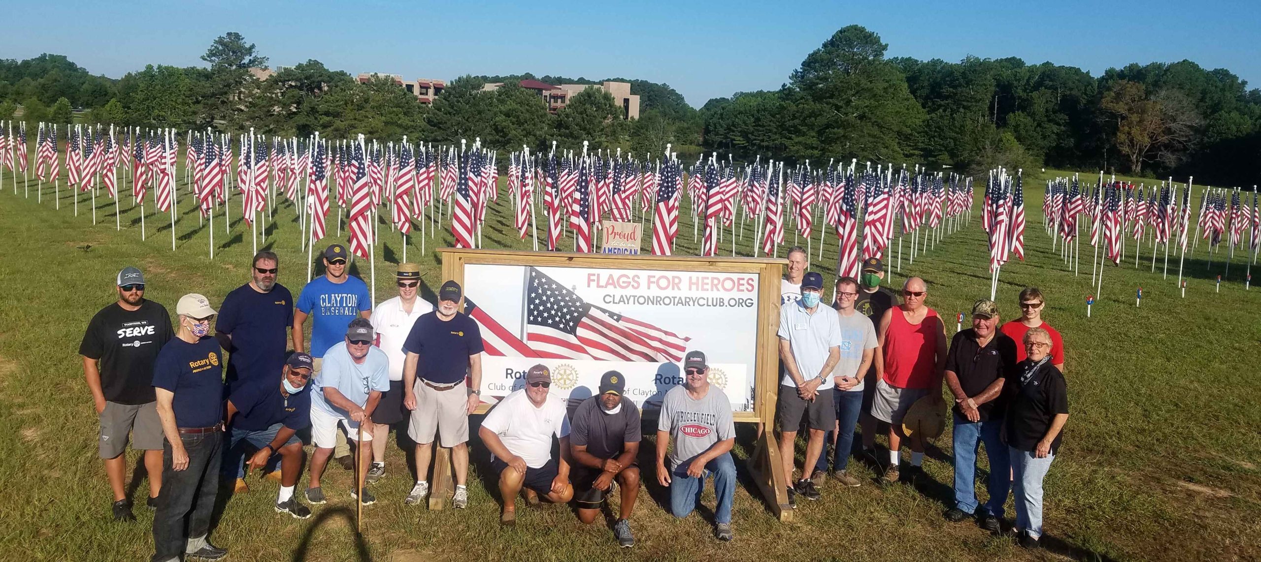 Flags For Heroes 2020 Some of Clayton Rotary Club and Clayton Mid-Day Rotary Club members taking a break after a long day of flag raising.