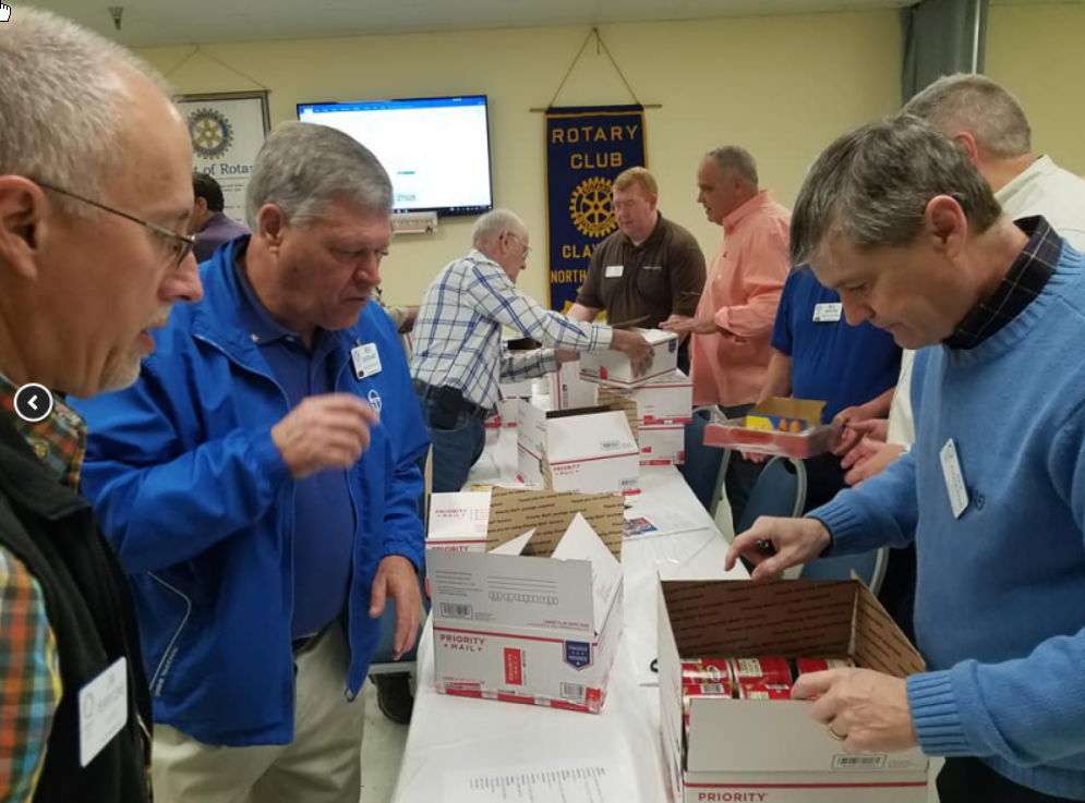 Adopt-A-Platoon Making sure we packed the boxes as full as possible!