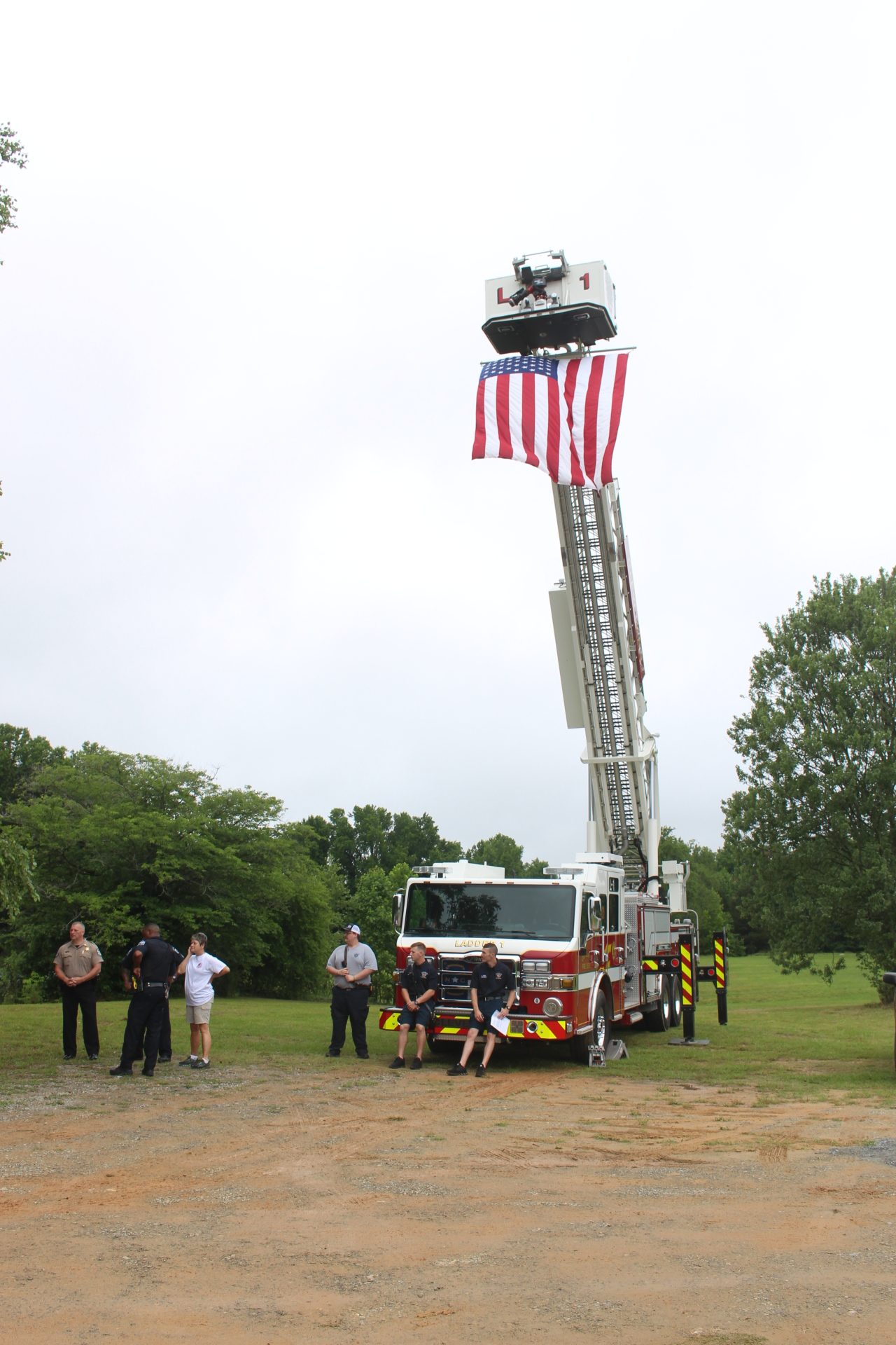 Clayton Fire Department Raise Flag