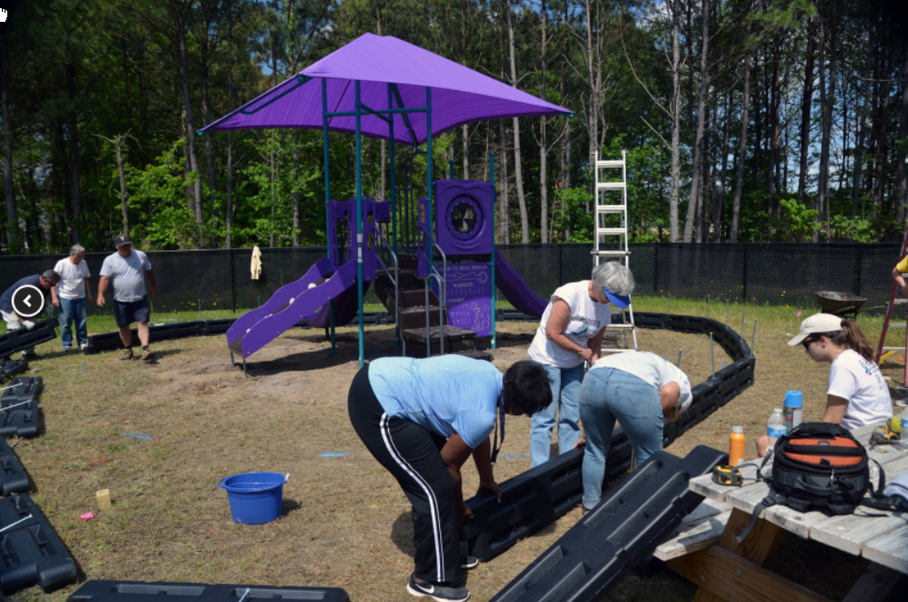 Landscaping Landscaping the playground area