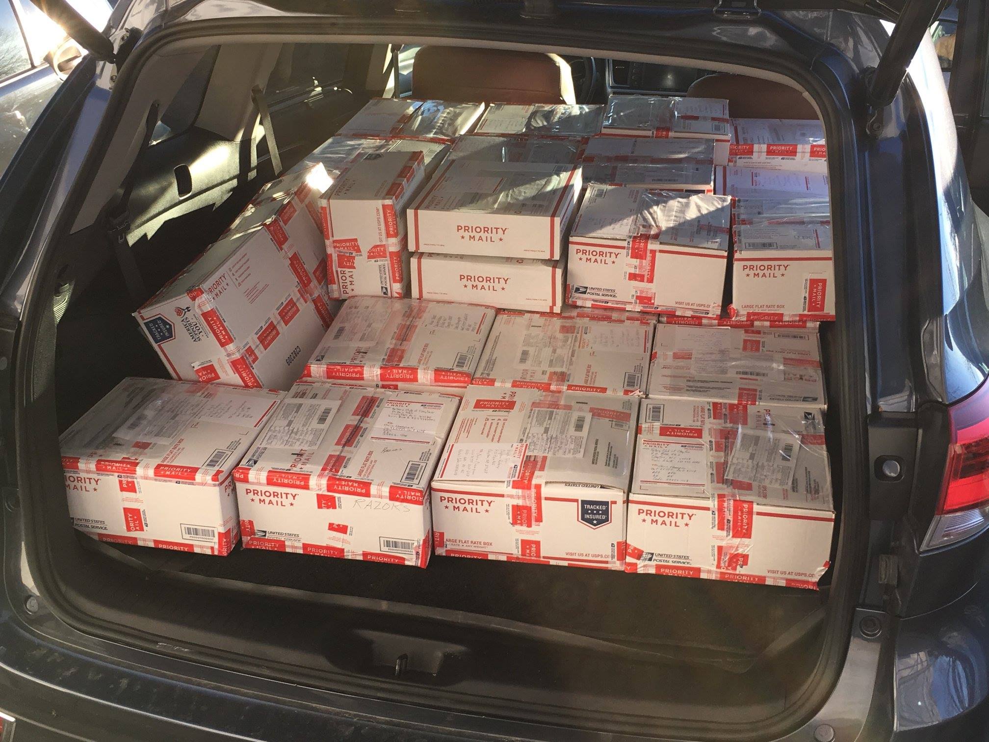 Finished Packed Boxes The 45 boxes we packed for our Adopt-A-Platoon project.