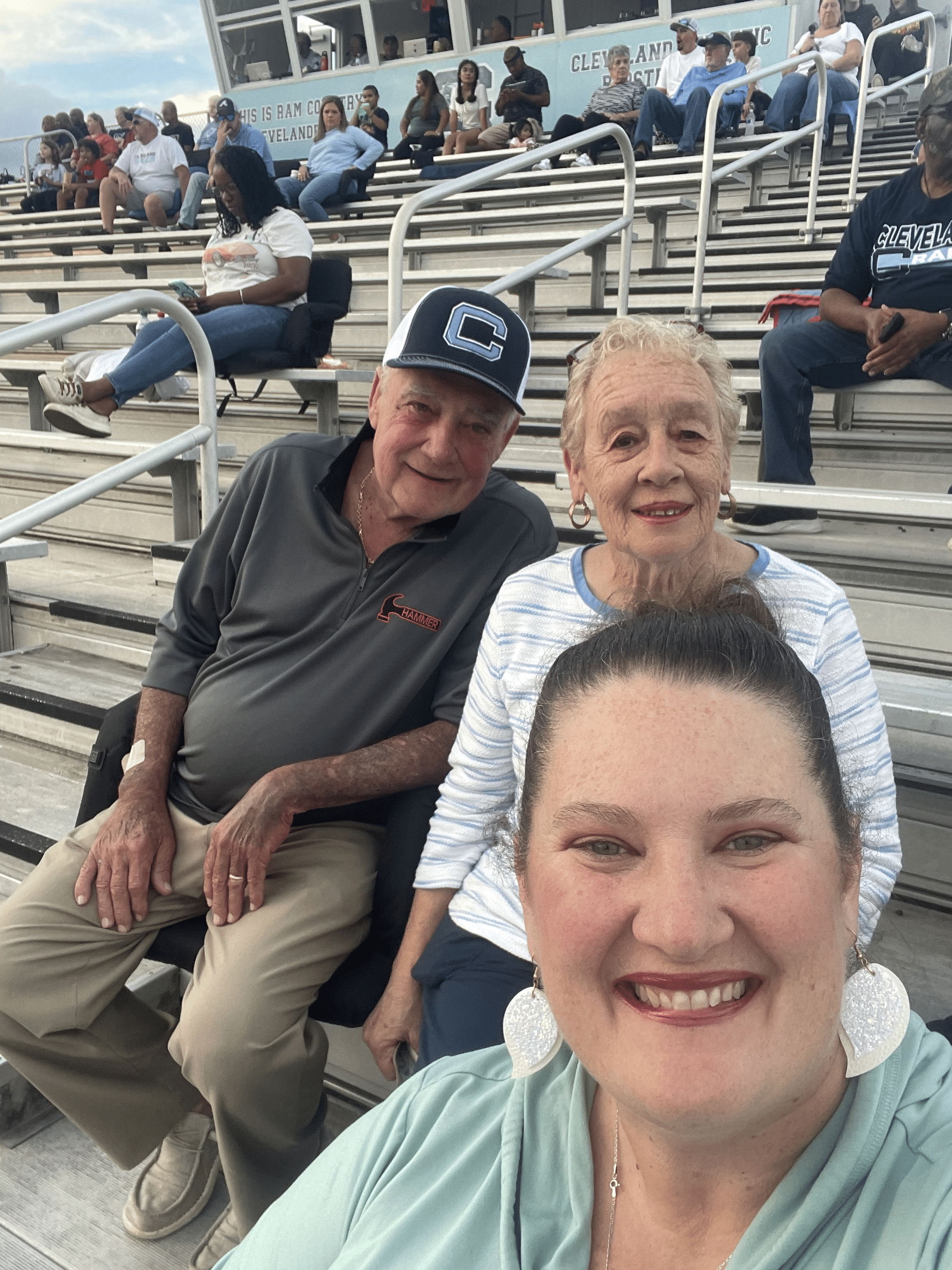 09.06.2024 - Michelle Sanders - Eddie Byrd - Pondra Byrd - Cleveland HS Football (L) to (R): Eddie Byrd, Pondra Byrd, and Michelle Sanders.