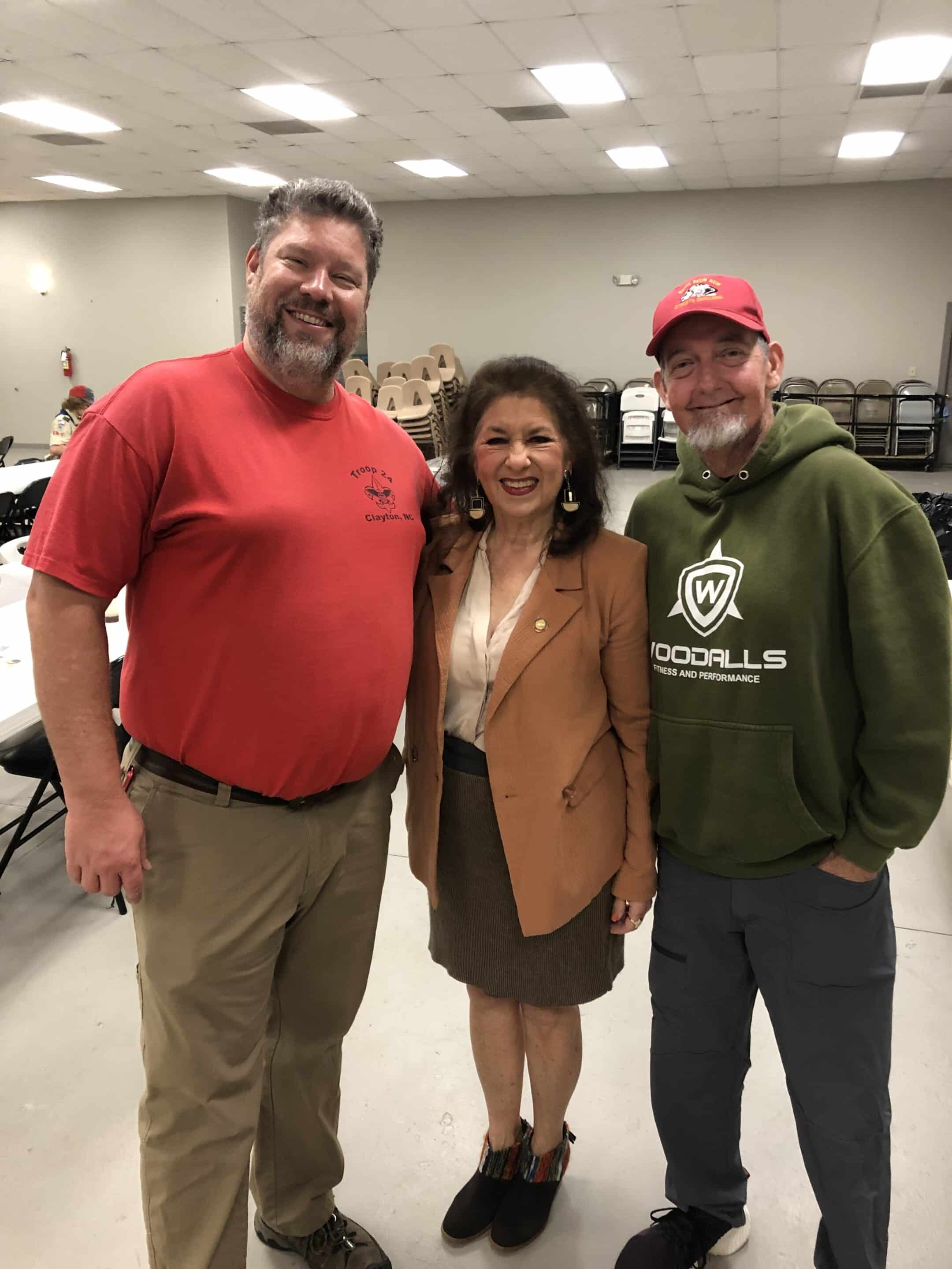 11.04.2023 - Donna White and James Woodall at the Boy Scouts Pancake Breakfast (L) to (R): Scott Carroll, Donna White, and James Woodall