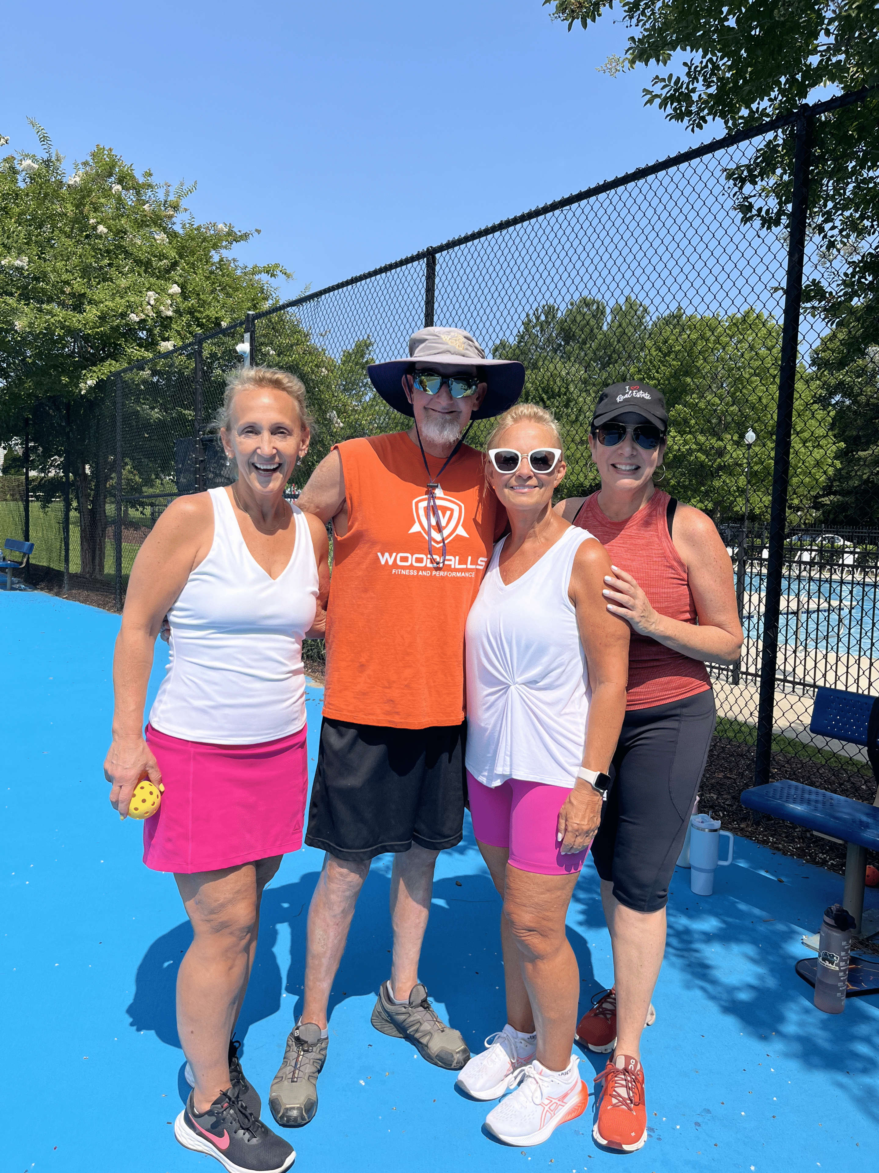 07.27.2024 - Carrie - James - Dana - Lynn - at Pickleball (L) to (R): Carrie Hobrough, James Woodall, Dana Wooten, and Lynn Roman